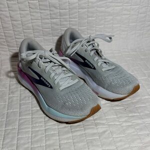 Brooks Ghost Gray and Pink Athletic Shoes